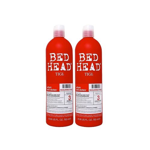 Bộ dầu gội và dầu xả phục hồi tóc hư tổn TIGI Bed Head 750ml (màu đỏ)