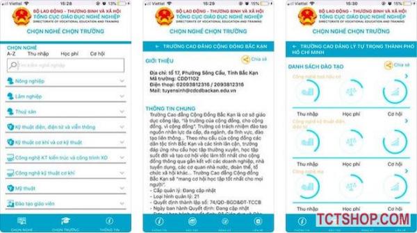 Ứng dụng chọn nghề – chọn trường với thông tin đầy đủ nhất