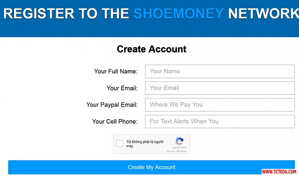 Kiếm 1$ với tài khoản Paypal verified trên trang Shoemoney